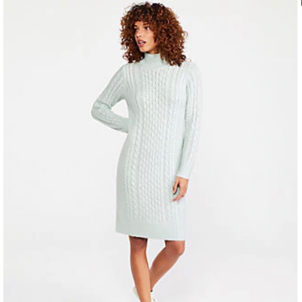 Ann Taylor Cable Sweater Dress Mint XXL